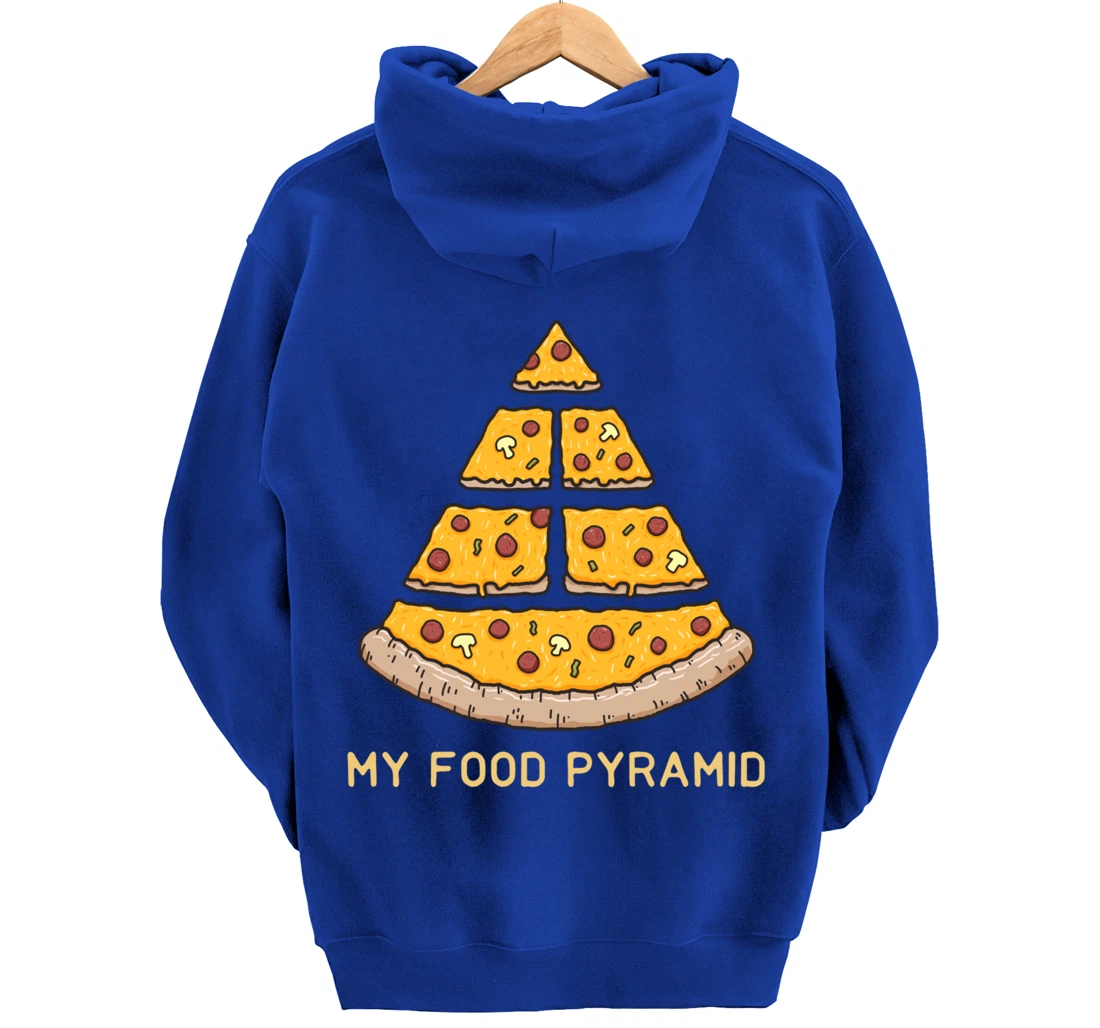 My Food Pyramid Fast Food Lover Funny Pizza Foodie Joke Pullover Hoodie