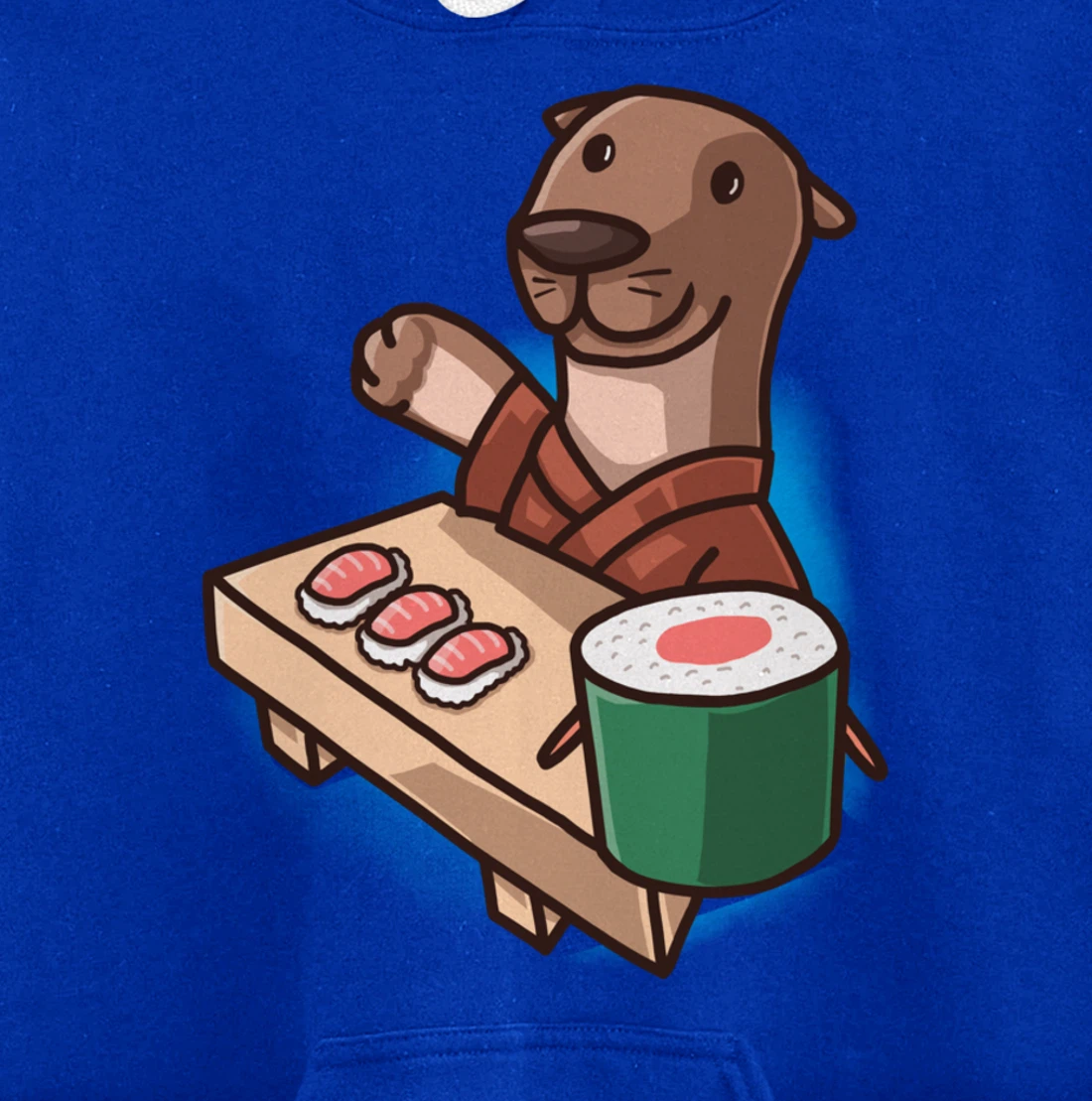 Sushi Otter Chef Cartoon Animals Japanese Food Sushi Fan Pullover Hoodie