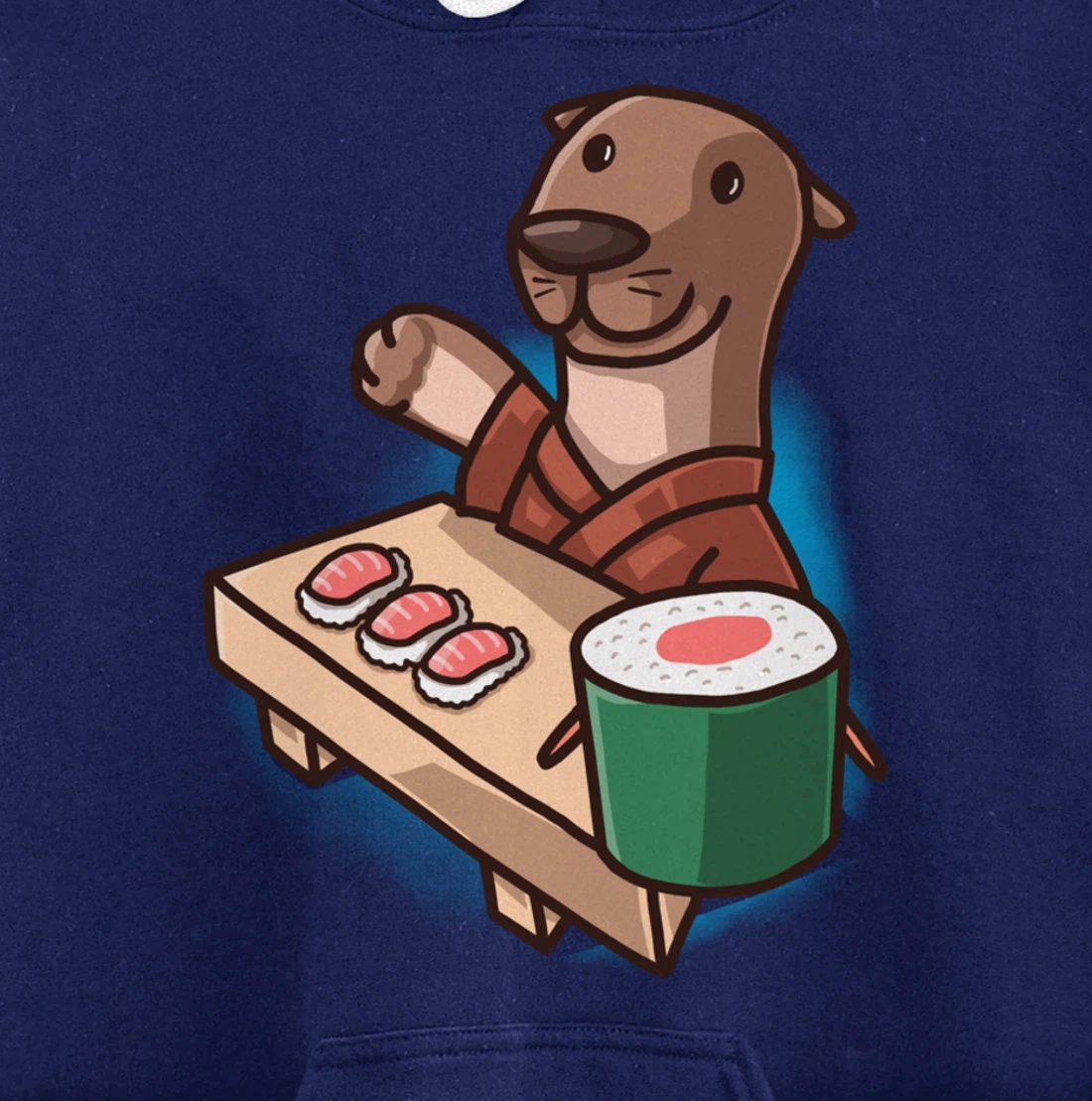 Sushi Otter Chef Cartoon Animals Japanese Food Sushi Fan Pullover Hoodie