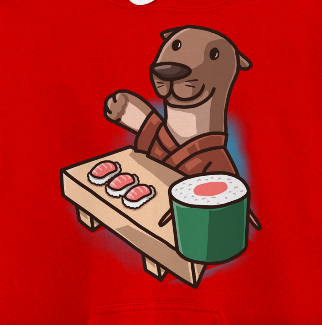 Sushi Otter Chef Cartoon Animals Japanese Food Sushi Fan Pullover Hoodie
