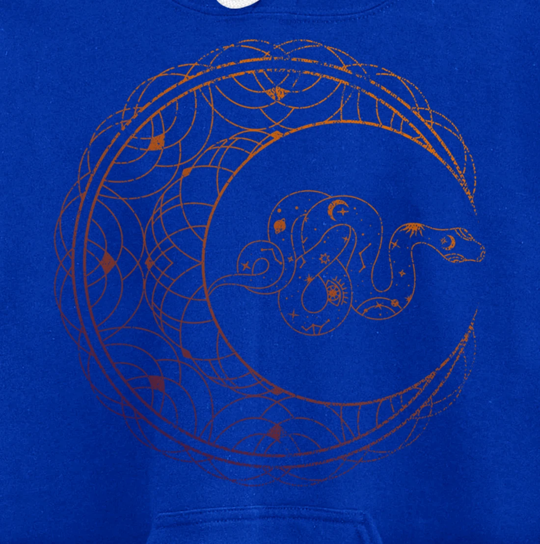 Occult Stargazer Witch Pagan Snake Wicca Crescent Moon Pullover Hoodie