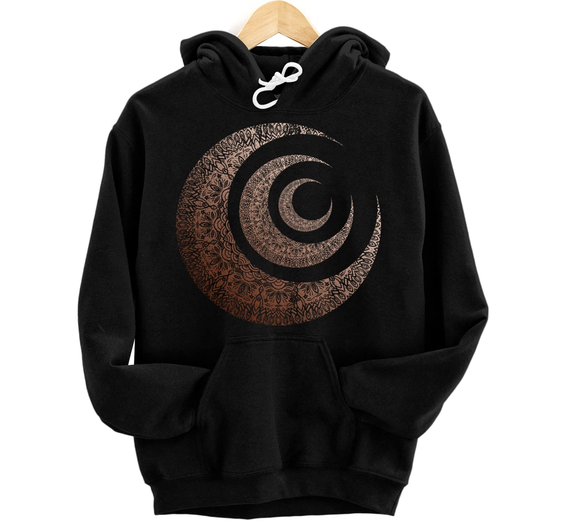 Mystical Celestial Body Boho Stargazer Magic Crescent Moon Pullover Hoodie