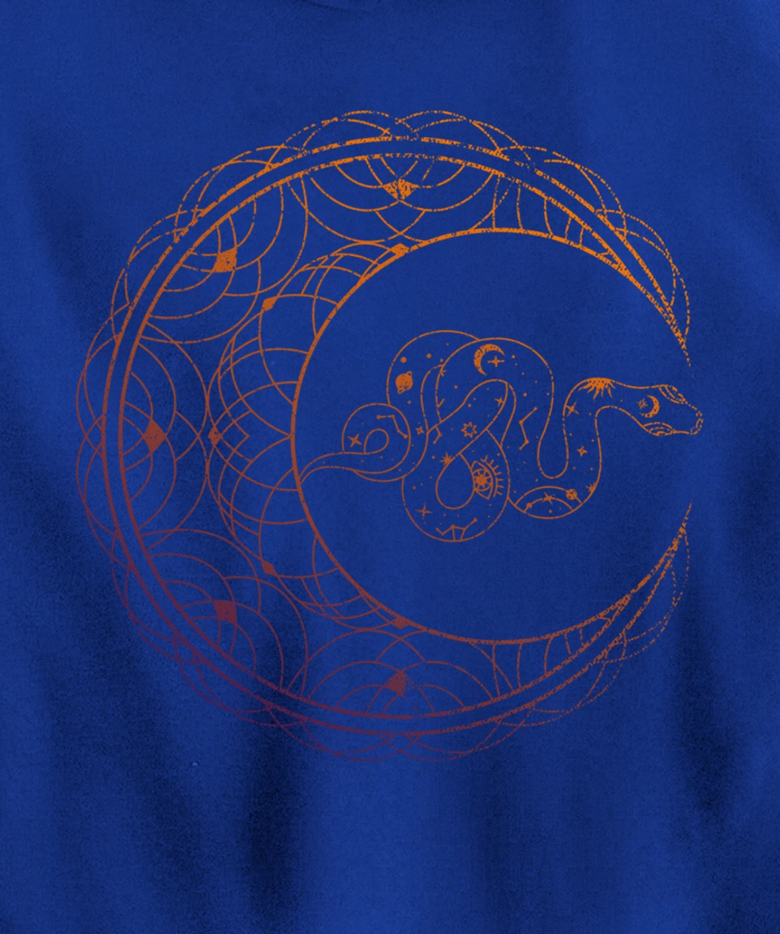 Occult Stargazer Witch Pagan Snake Wicca Crescent Moon Pullover Hoodie