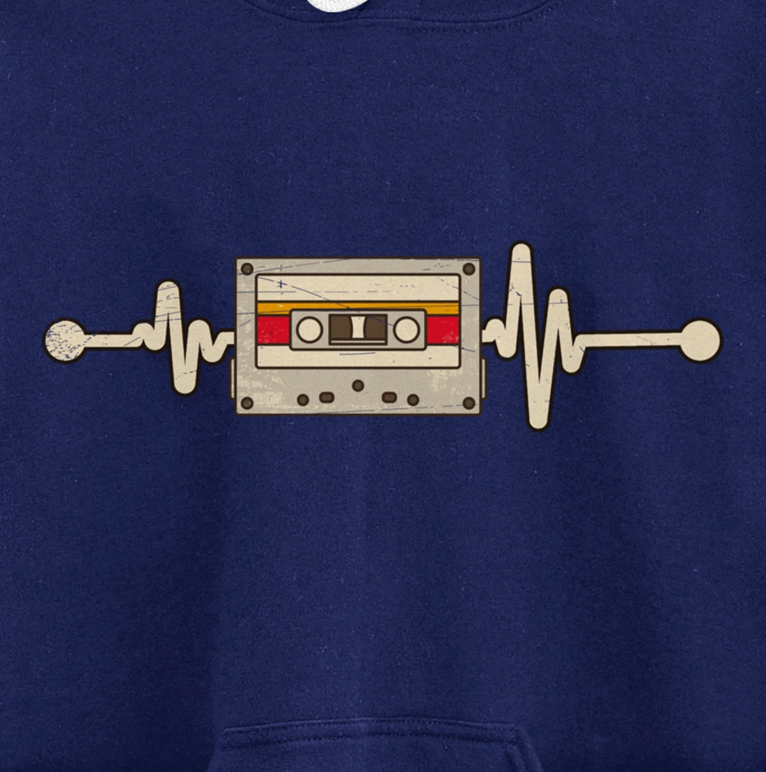 80s Musician Heartbeat Eighties Vintage Music Cassette Pullover Hoodie