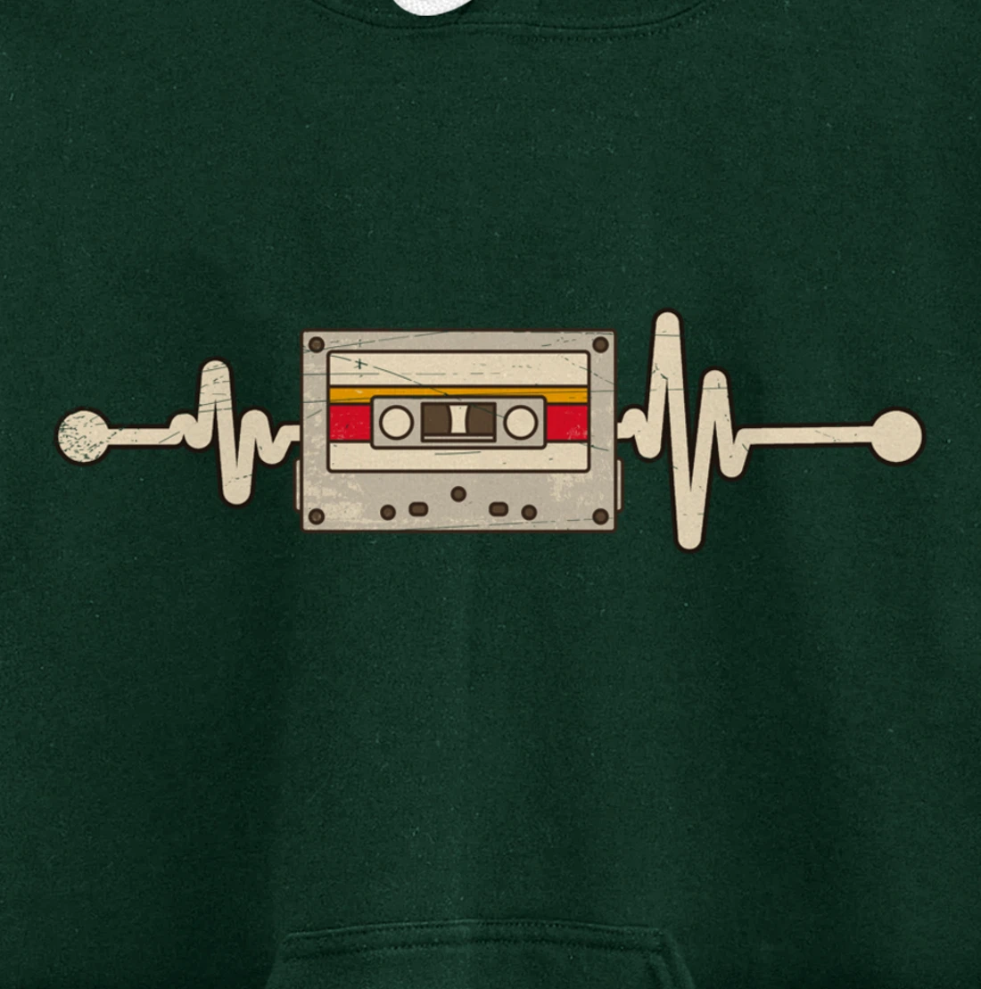 80s Musician Heartbeat Eighties Vintage Music Cassette Pullover Hoodie