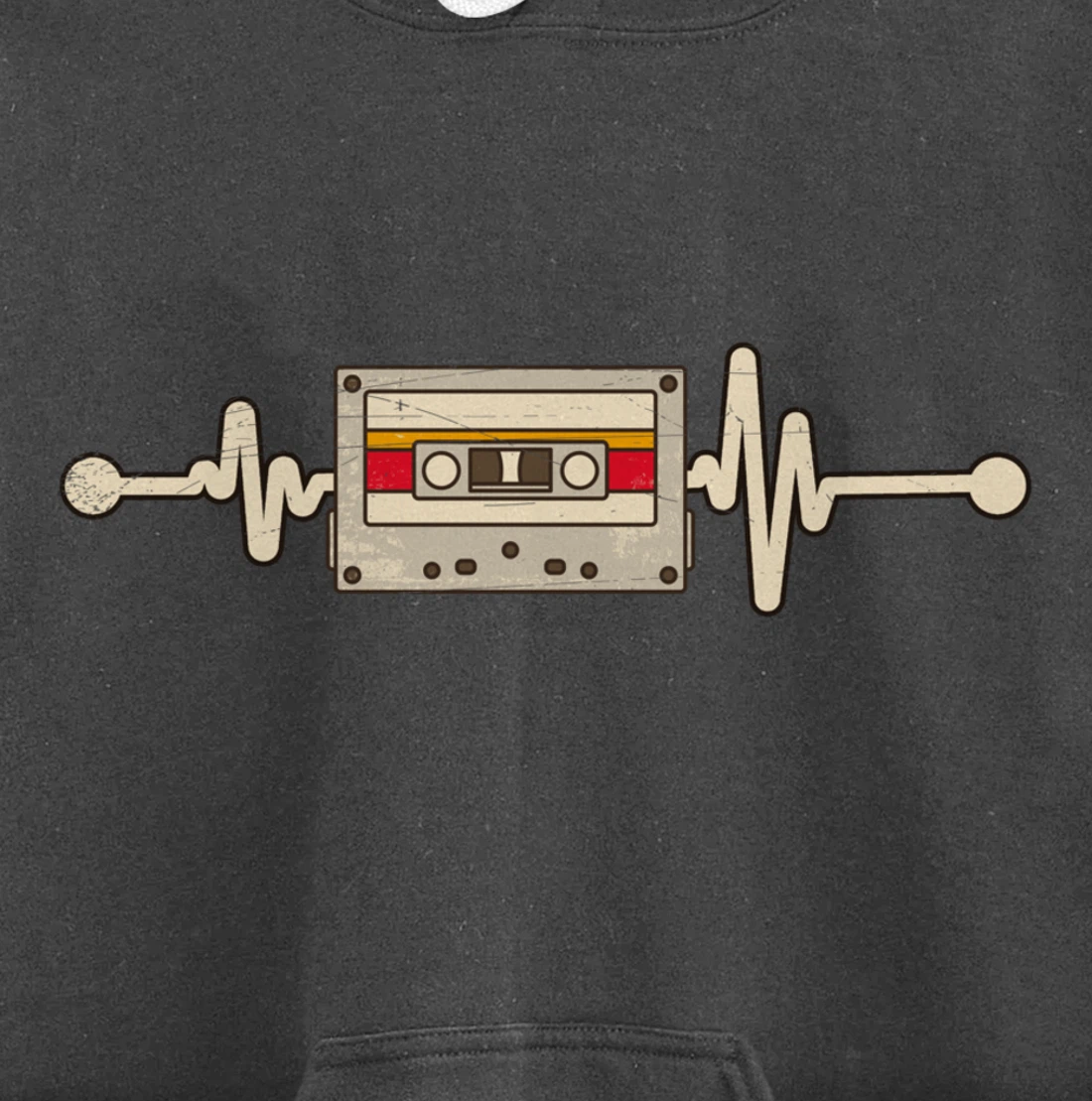 80s Musician Heartbeat Eighties Vintage Music Cassette Pullover Hoodie