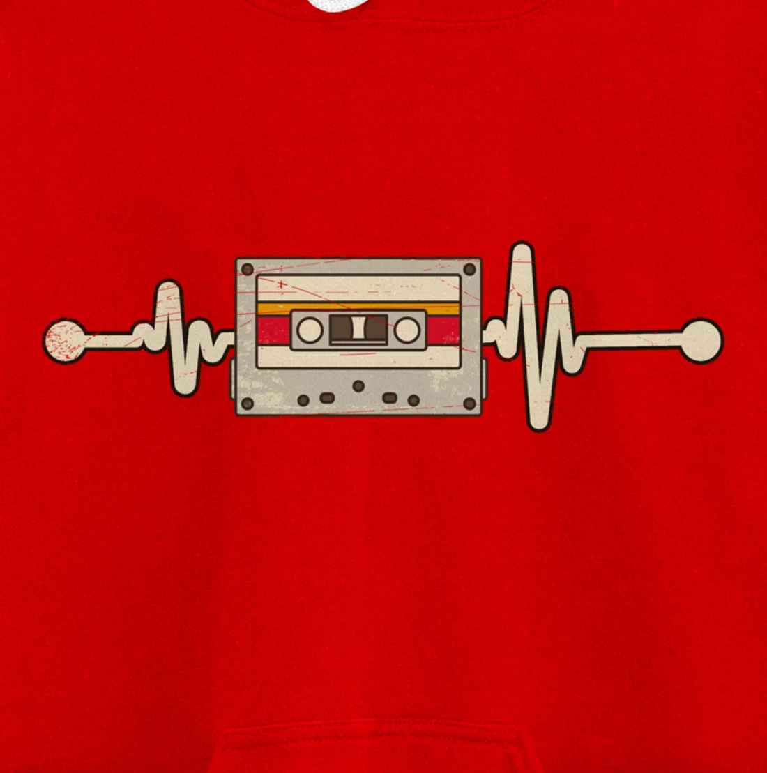 80s Musician Heartbeat Eighties Vintage Music Cassette Pullover Hoodie