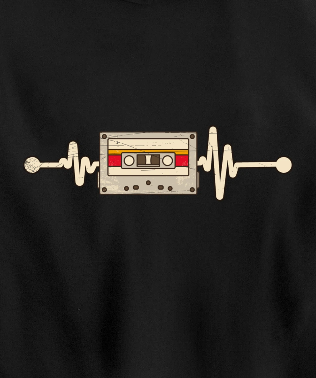 80s Musician Heartbeat Eighties Vintage Music Cassette Pullover Hoodie