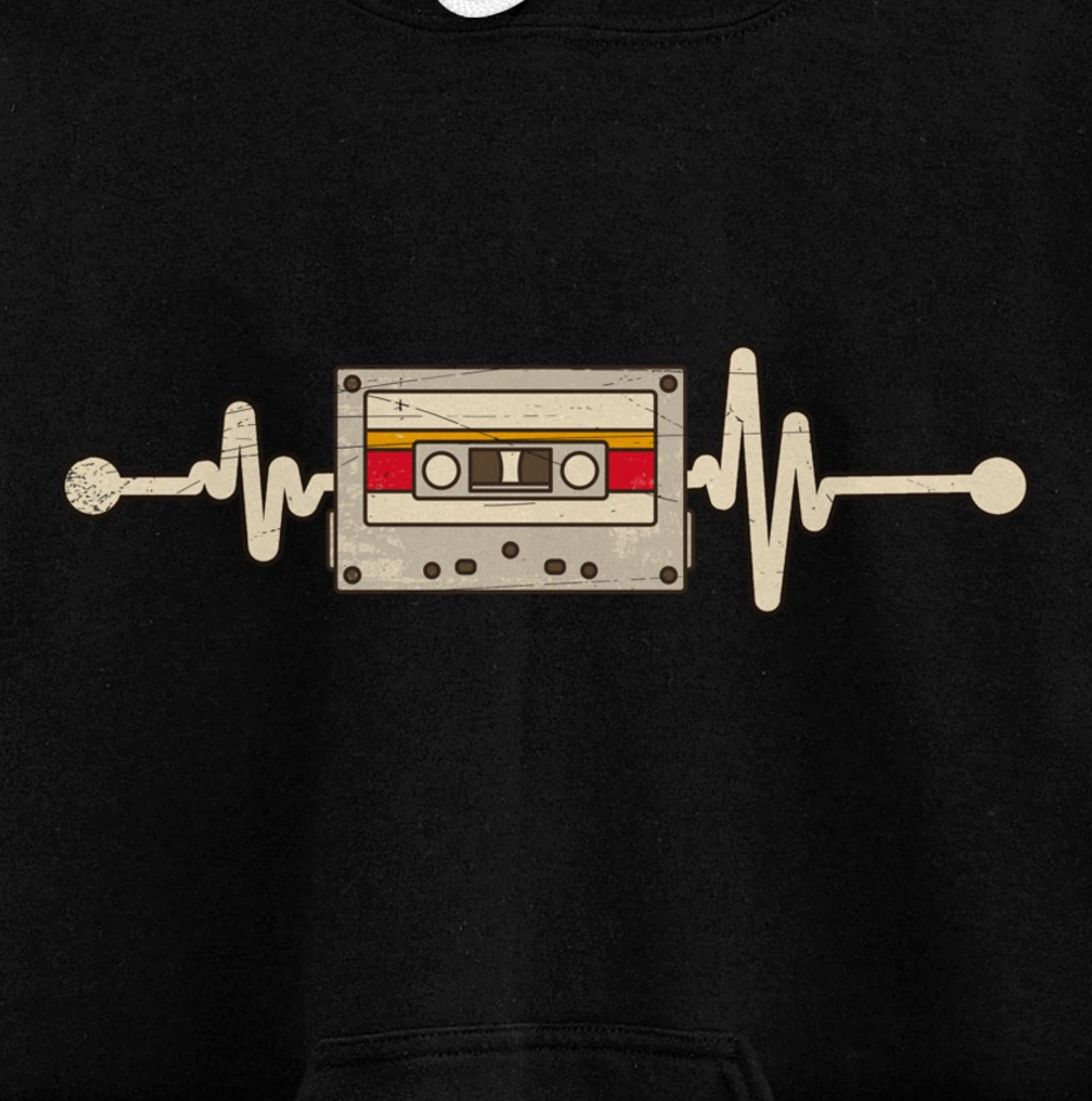 80s Musician Heartbeat Eighties Vintage Music Cassette Pullover Hoodie
