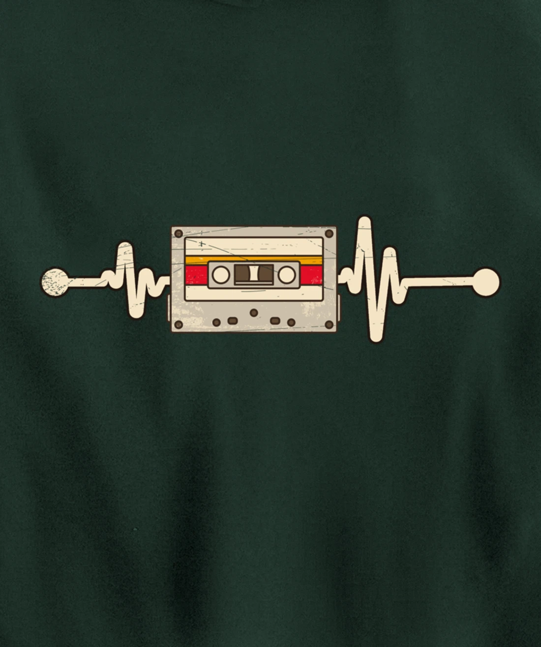 80s Musician Heartbeat Eighties Vintage Music Cassette Pullover Hoodie