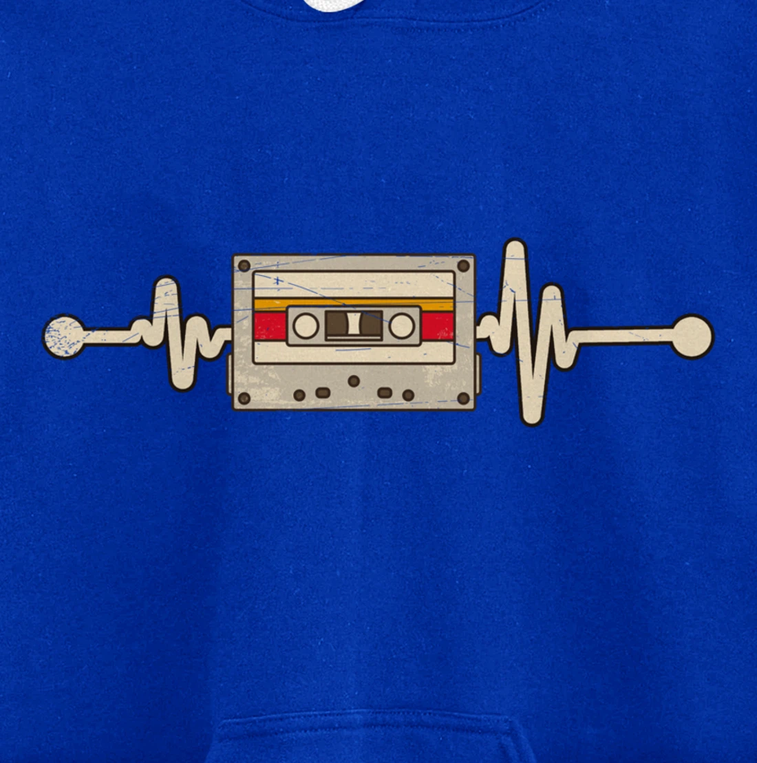 80s Musician Heartbeat Eighties Vintage Music Cassette Pullover Hoodie