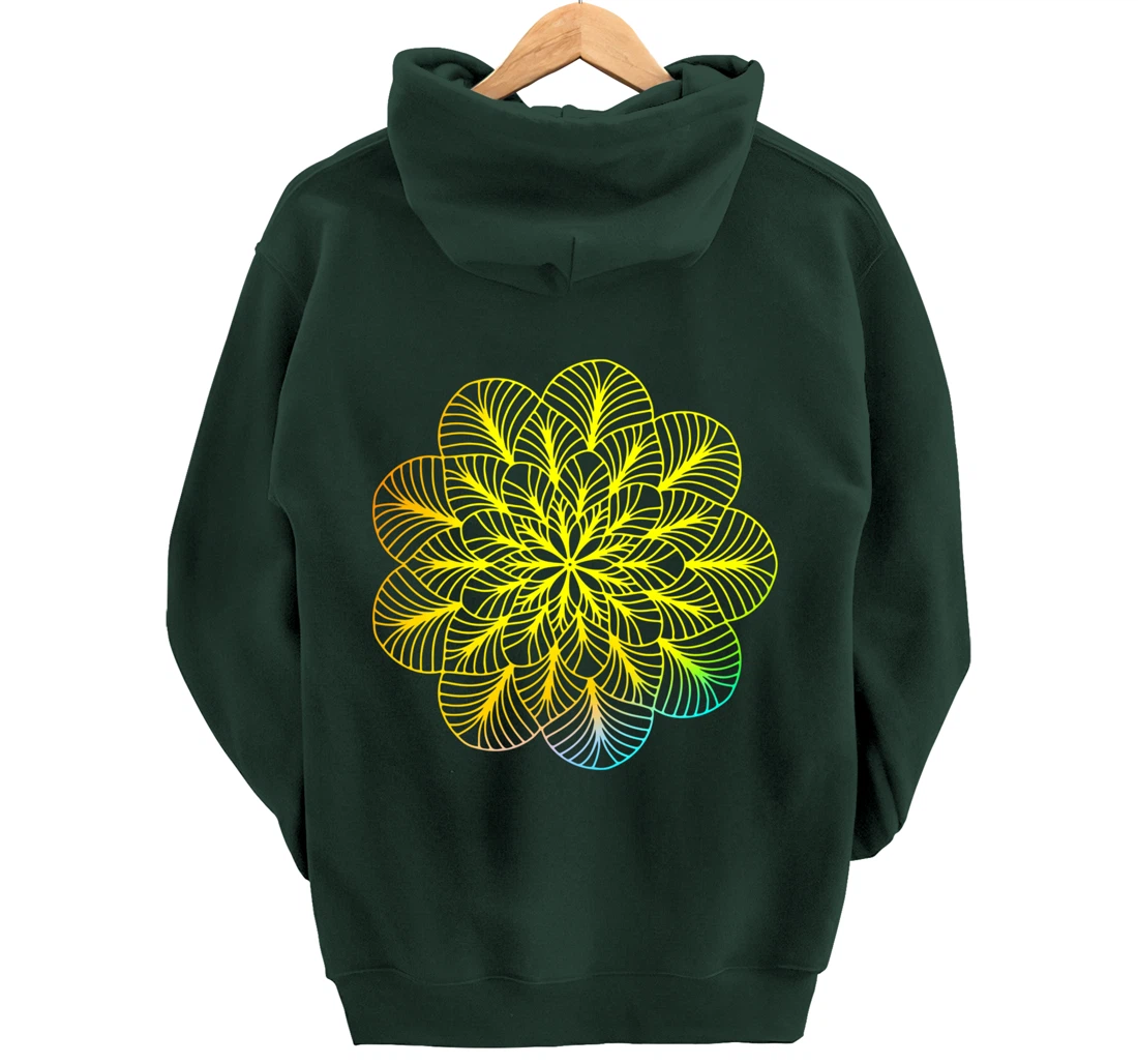 Mandala Wisdom Meditation Rainbow Creation Pullover Hoodie