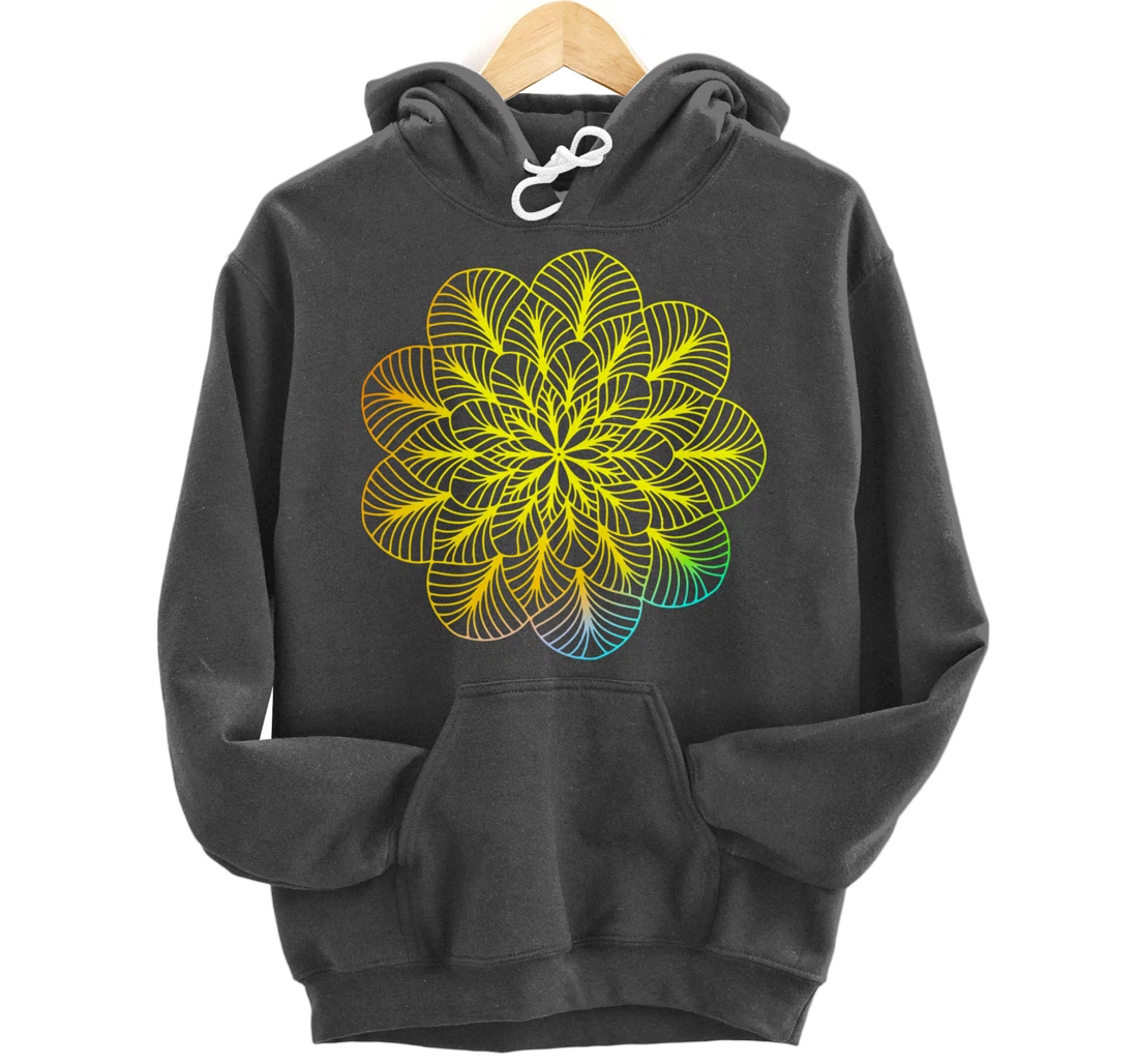 Mandala Wisdom Meditation Rainbow Creation Pullover Hoodie