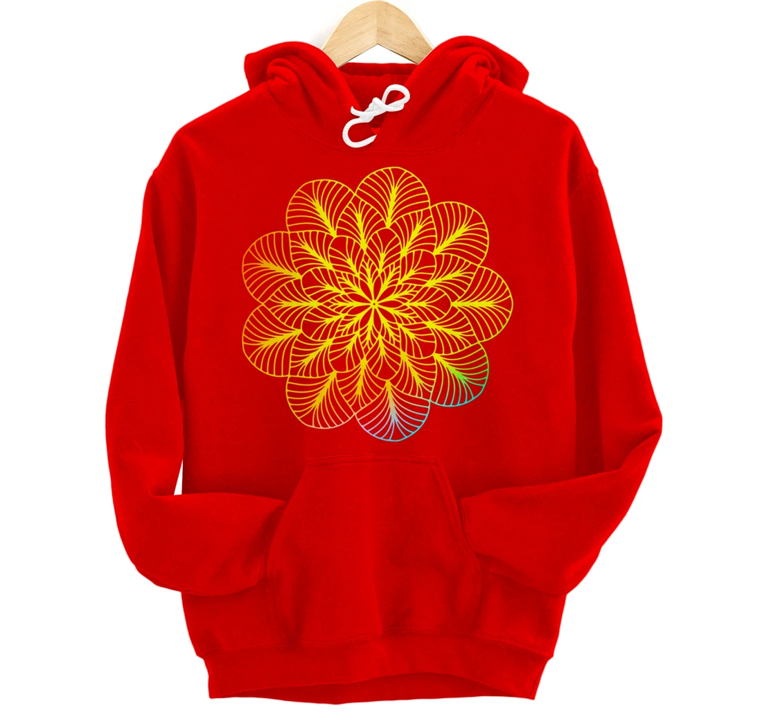 Mandala Wisdom Meditation Rainbow Creation Pullover Hoodie