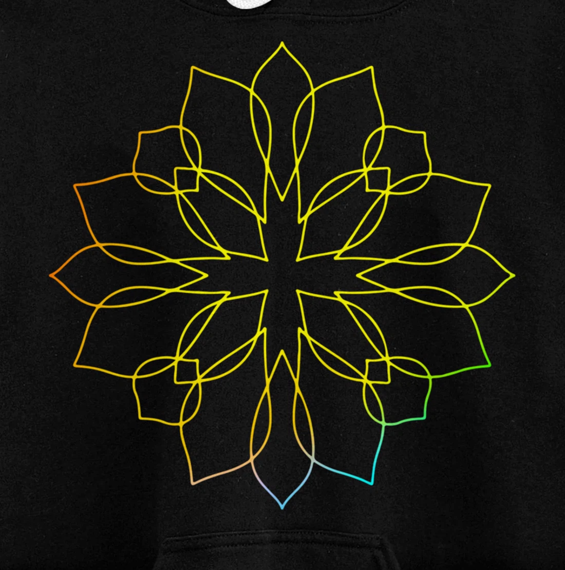 Mandala Wisdom Meditation Flower Rainbow Pullover Hoodie