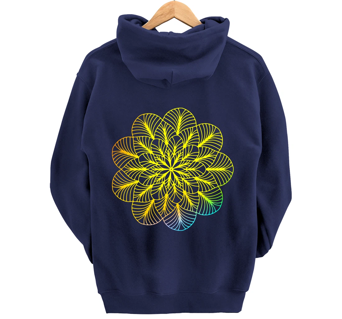 Mandala Wisdom Meditation Rainbow Creation Pullover Hoodie