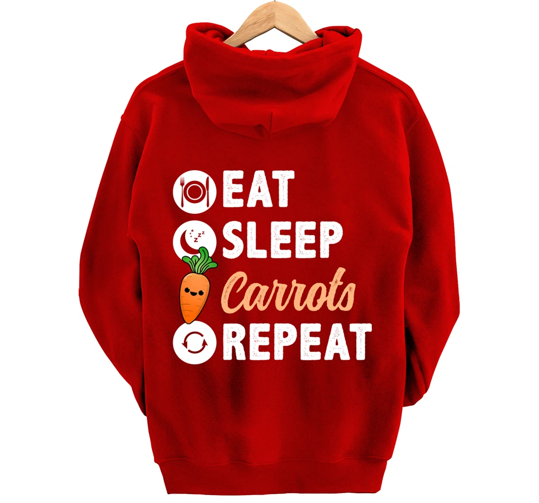 Eat Sleep Carrots Repeat Pullover Hoodie