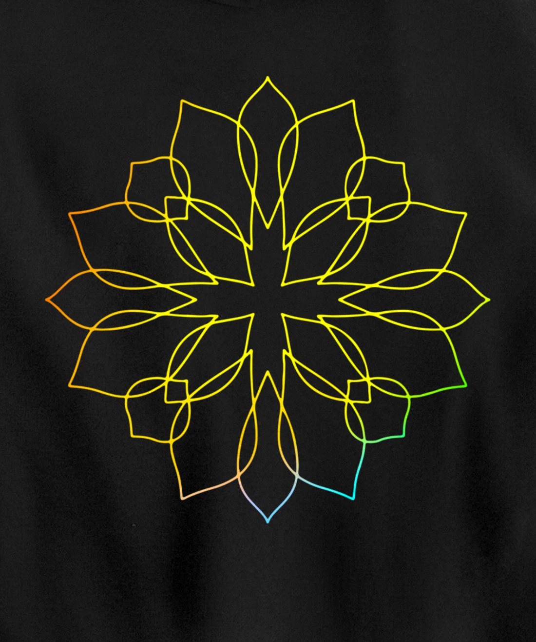 Mandala Wisdom Meditation Flower Rainbow Pullover Hoodie