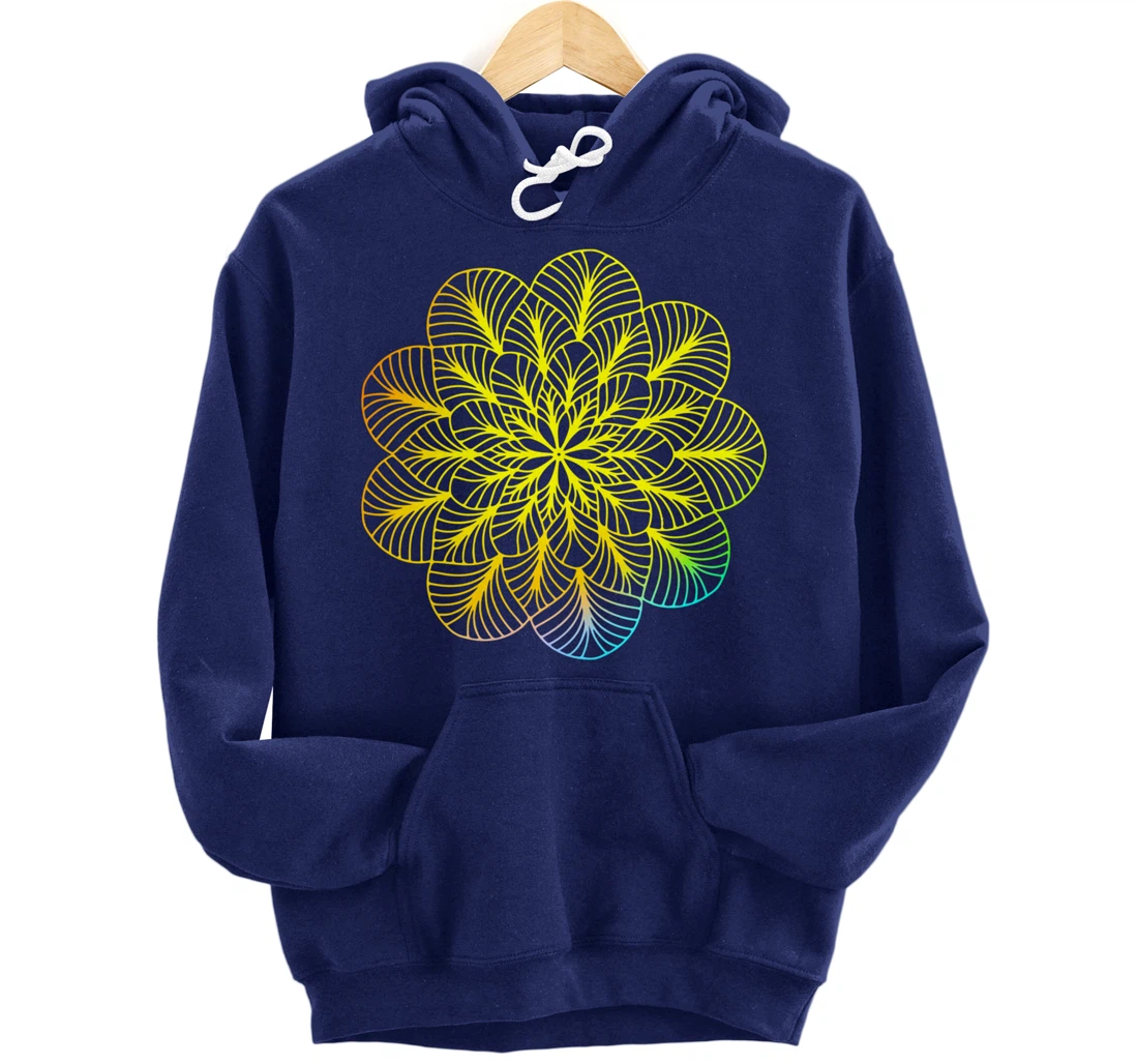 Mandala Wisdom Meditation Rainbow Creation Pullover Hoodie