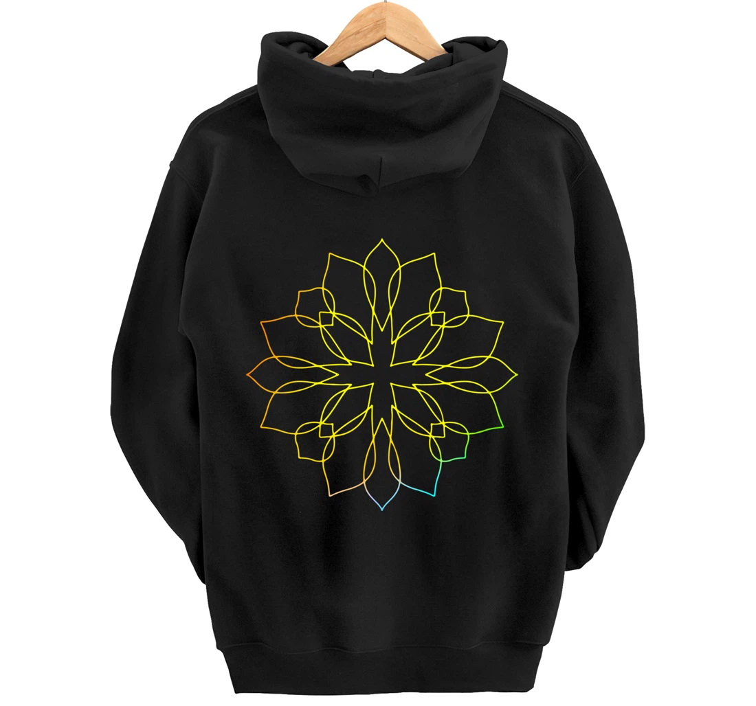 Mandala Wisdom Meditation Flower Rainbow Pullover Hoodie