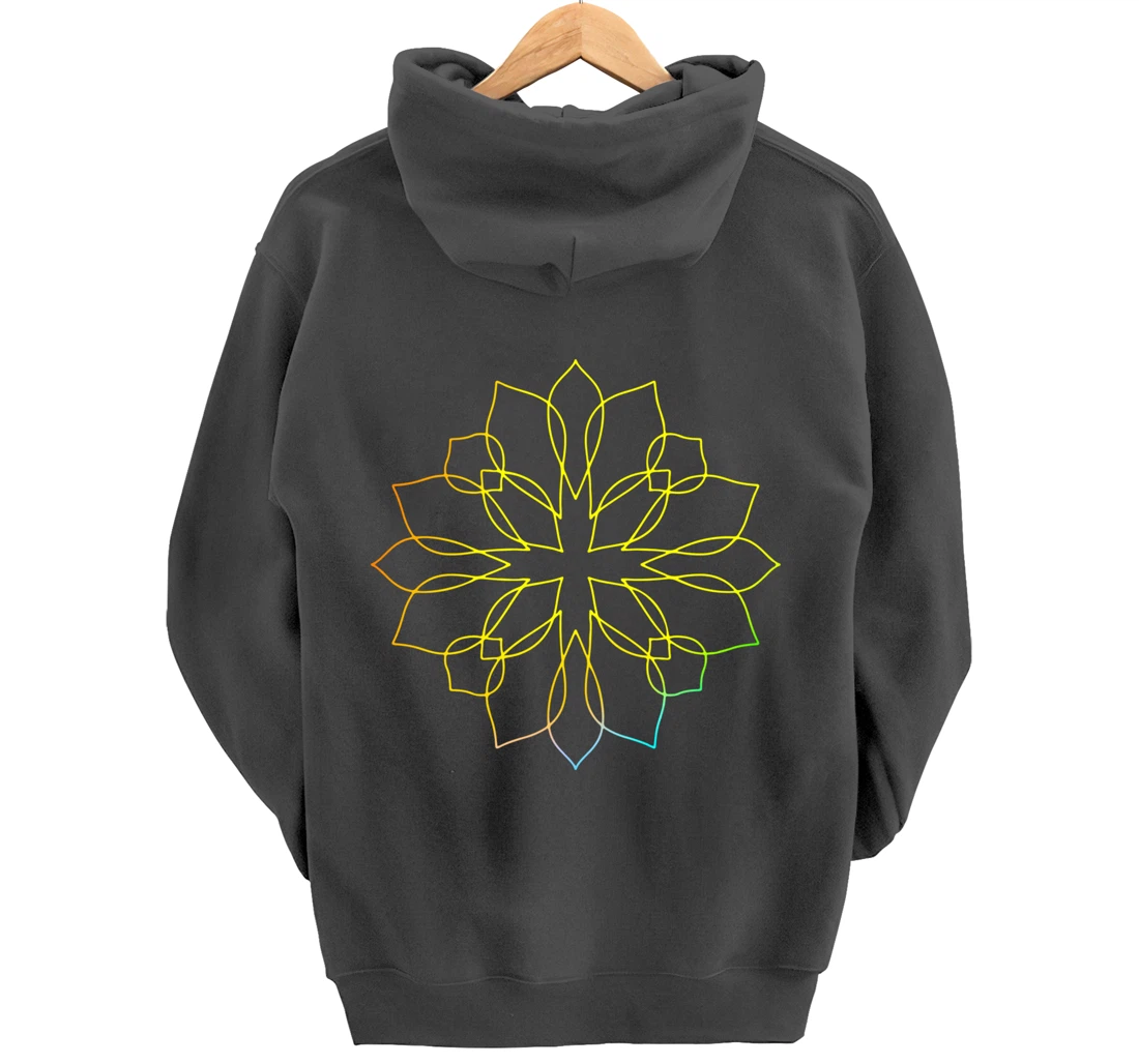Mandala Wisdom Meditation Flower Rainbow Pullover Hoodie