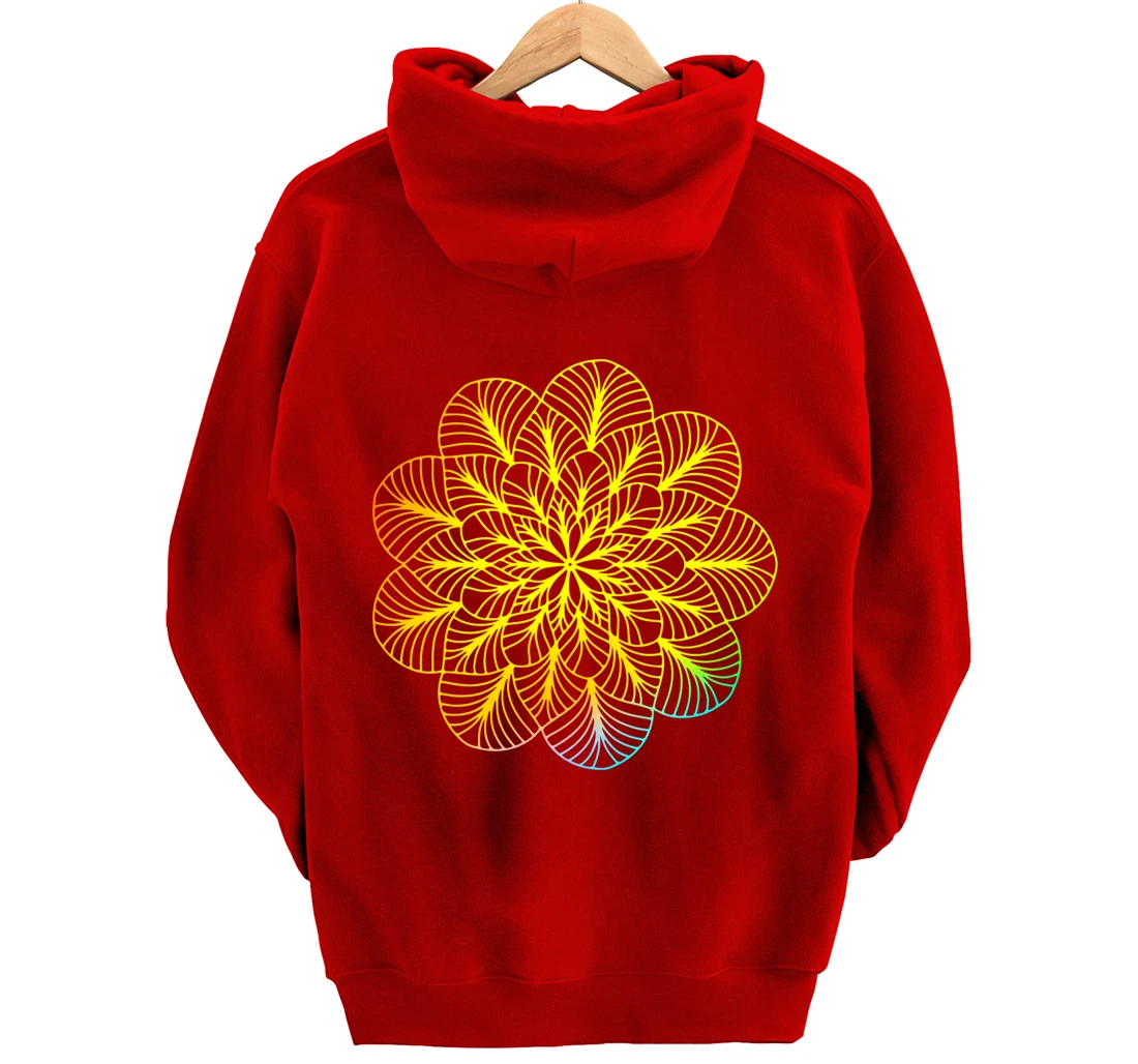 Mandala Wisdom Meditation Rainbow Creation Pullover Hoodie