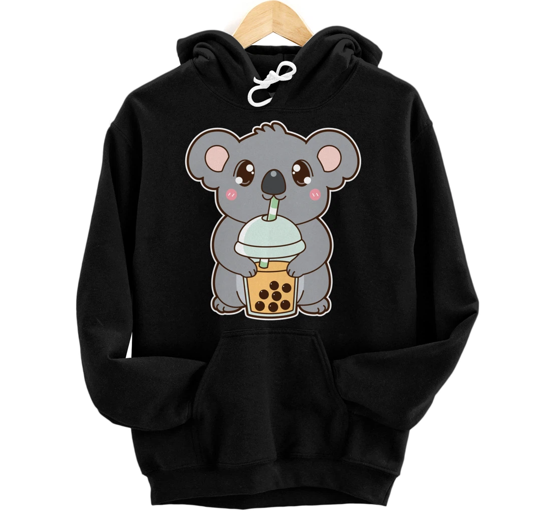 Kawaii Cute Boba Koala Bear Mango Bubble Pearl Milk Tea Pullover Hoodie