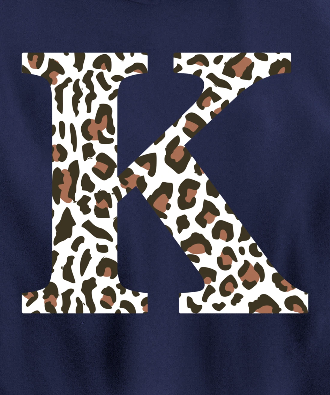 leopard animal print pattern monogram initials name letter k Pullover Hoodie