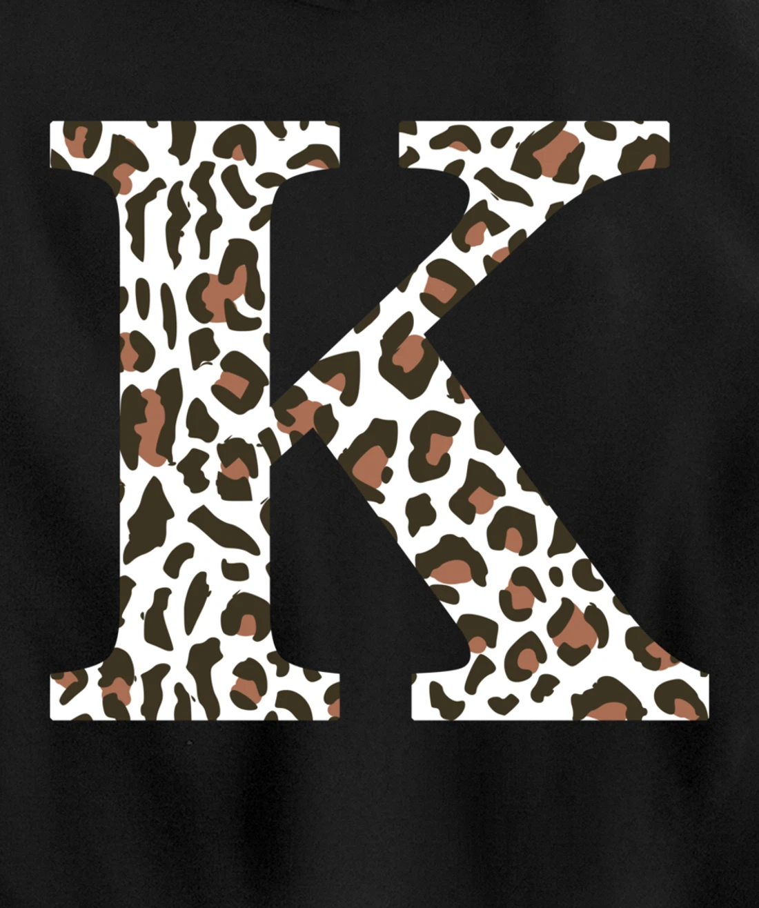 leopard animal print pattern monogram initials name letter k Pullover Hoodie