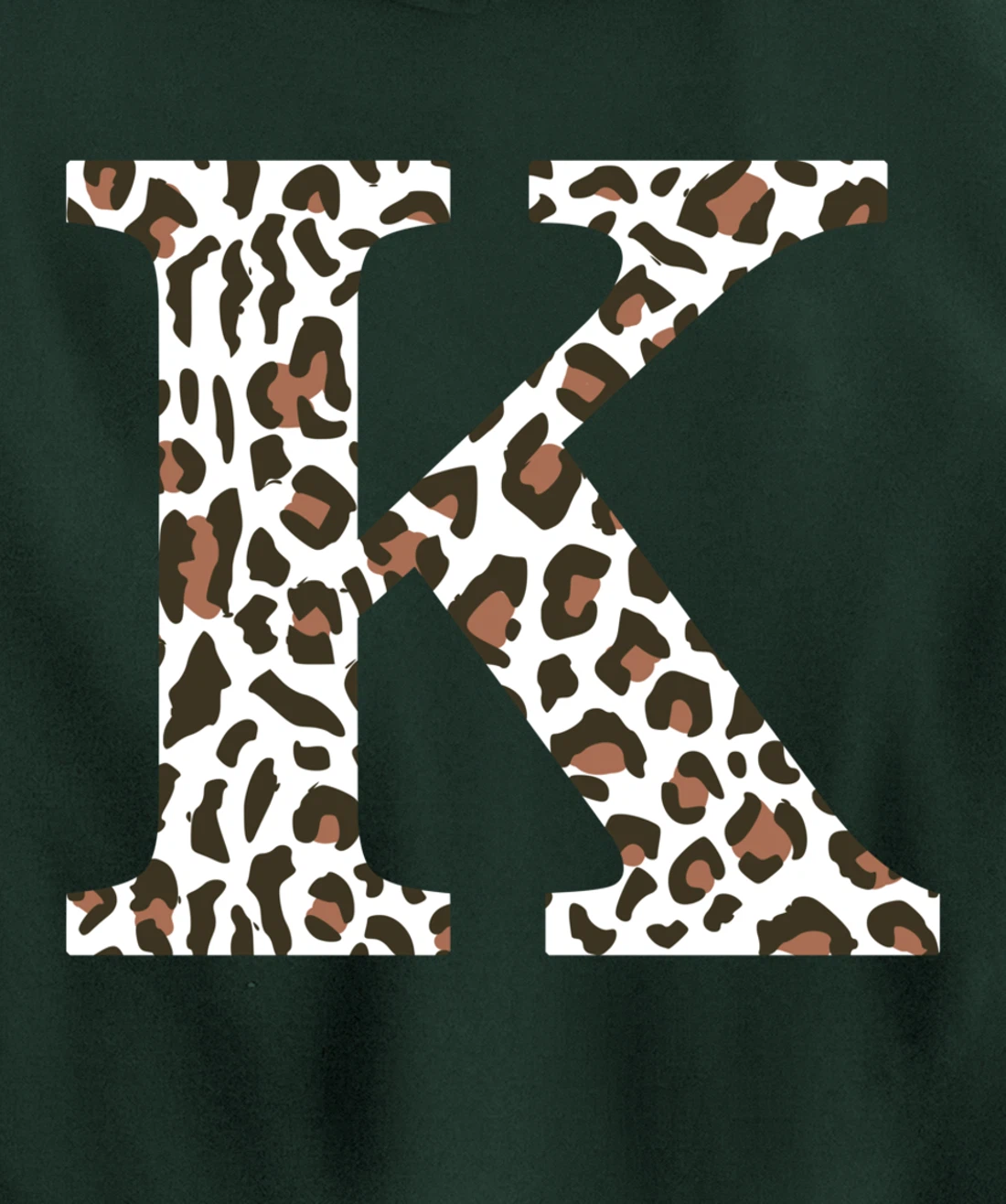 leopard animal print pattern monogram initials name letter k Pullover Hoodie