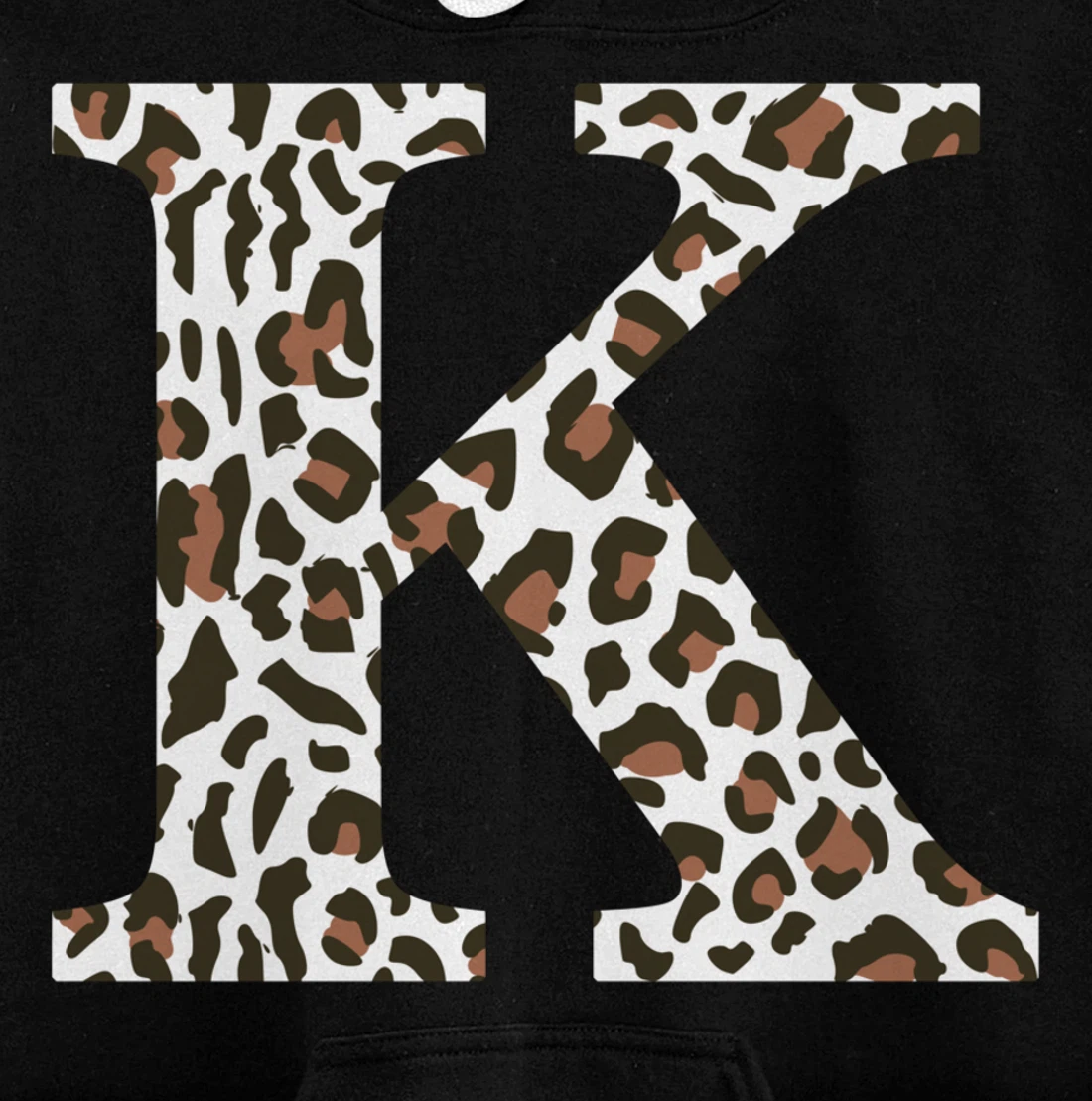 leopard animal print pattern monogram initials name letter k Pullover Hoodie