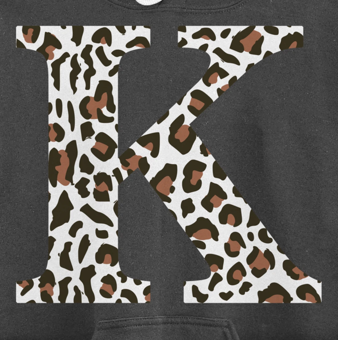 leopard animal print pattern monogram initials name letter k Pullover Hoodie