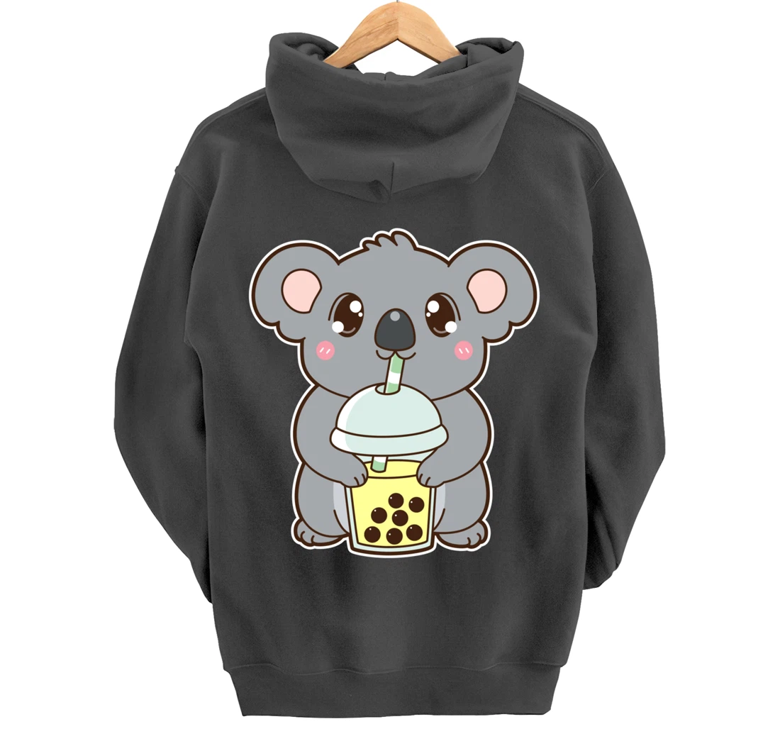 Kawaii Cute Boba Koala Bear Banana Bubble Pearl Milk Tea Pullover Hoodie