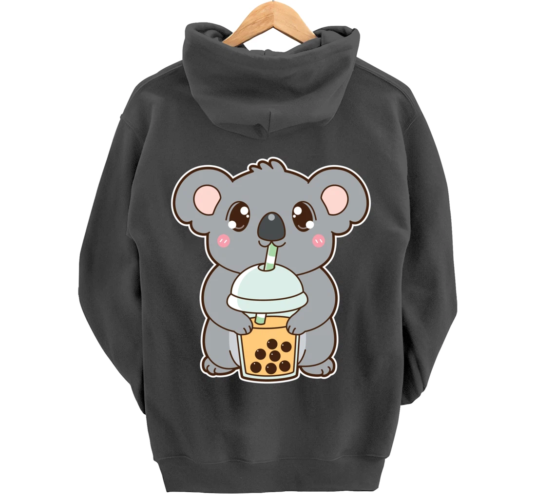 Kawaii Cute Boba Koala Bear Mango Bubble Pearl Milk Tea Pullover Hoodie