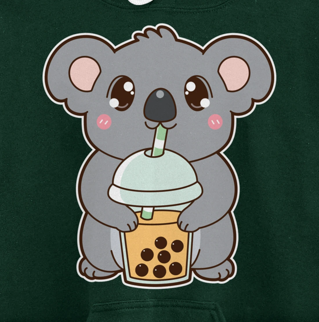 Kawaii Cute Boba Koala Bear Mango Bubble Pearl Milk Tea Pullover Hoodie