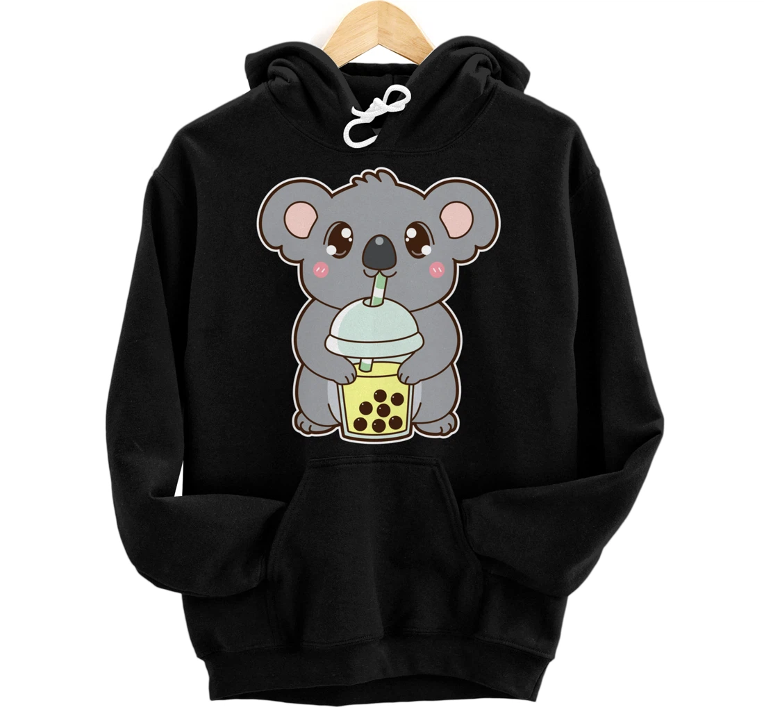 Kawaii Cute Boba Koala Bear Banana Bubble Pearl Milk Tea Pullover Hoodie