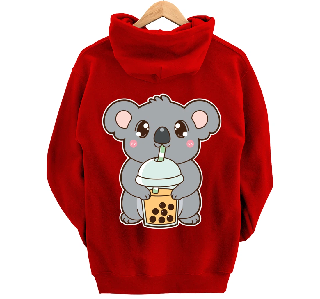Kawaii Cute Boba Koala Bear Mango Bubble Pearl Milk Tea Pullover Hoodie