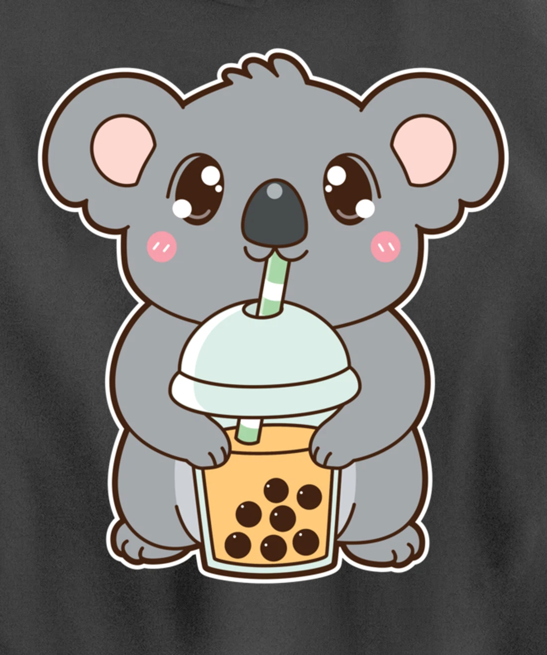 Kawaii Cute Boba Koala Bear Mango Bubble Pearl Milk Tea Pullover Hoodie