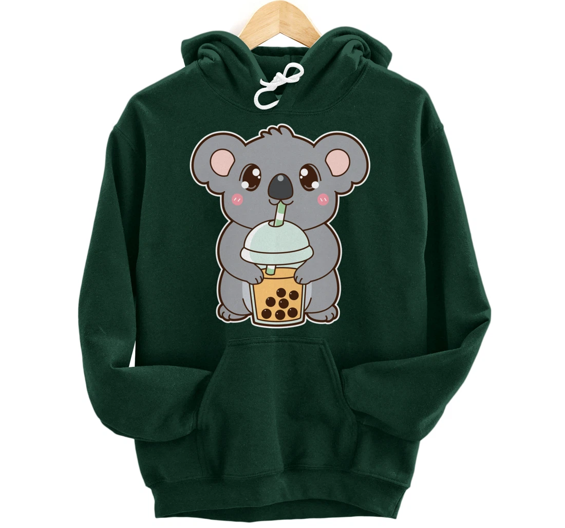 Kawaii Cute Boba Koala Bear Mango Bubble Pearl Milk Tea Pullover Hoodie