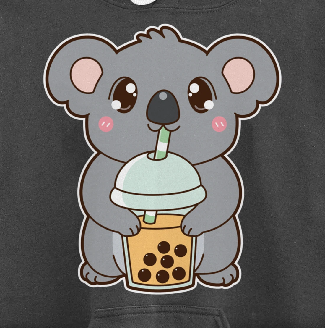 Kawaii Cute Boba Koala Bear Mango Bubble Pearl Milk Tea Pullover Hoodie