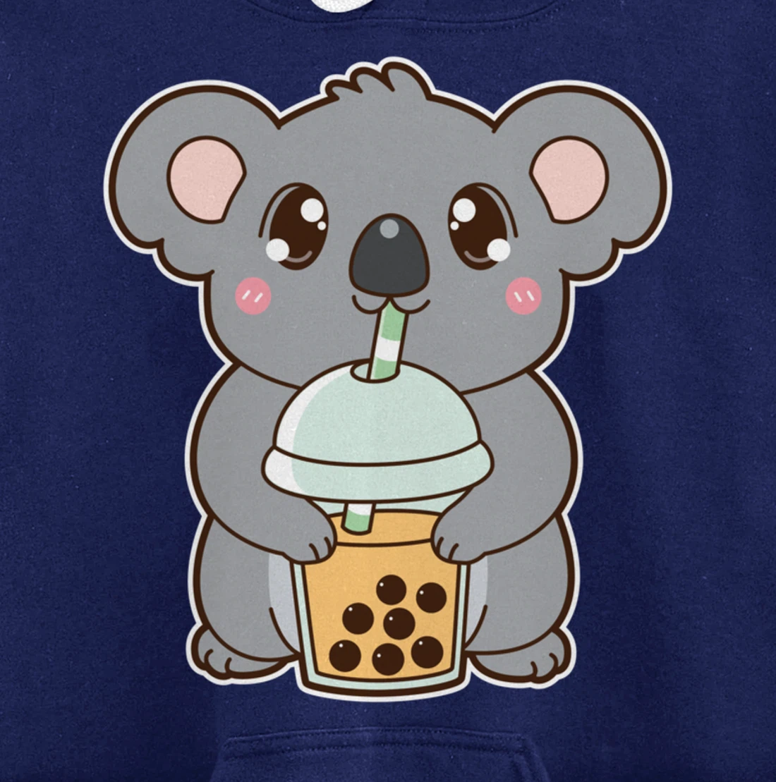 Kawaii Cute Boba Koala Bear Mango Bubble Pearl Milk Tea Pullover Hoodie