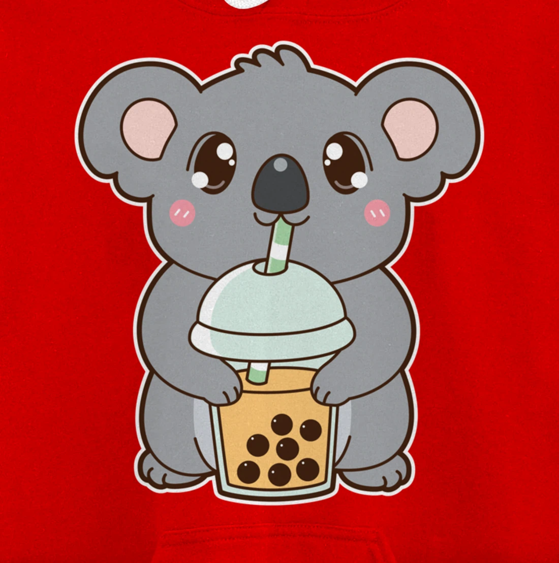 Kawaii Cute Boba Koala Bear Mango Bubble Pearl Milk Tea Pullover Hoodie