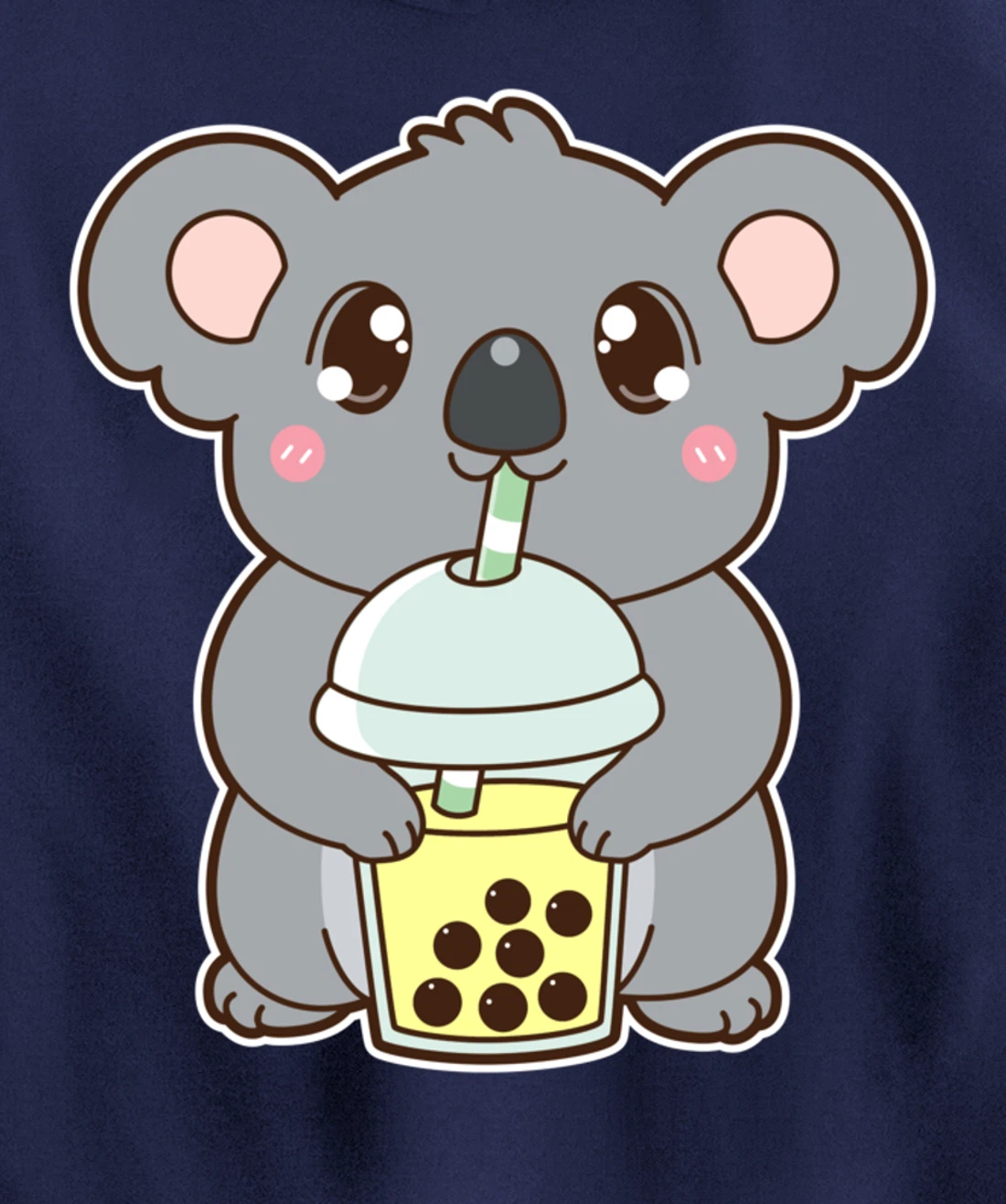 Kawaii Cute Boba Koala Bear Banana Bubble Pearl Milk Tea Pullover Hoodie