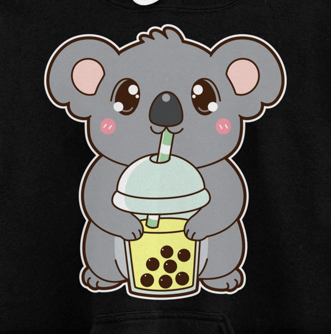 Kawaii Cute Boba Koala Bear Banana Bubble Pearl Milk Tea Pullover Hoodie