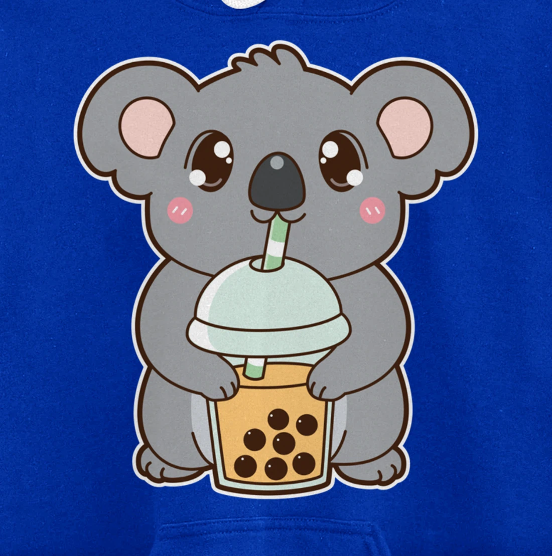 Kawaii Cute Boba Koala Bear Mango Bubble Pearl Milk Tea Pullover Hoodie