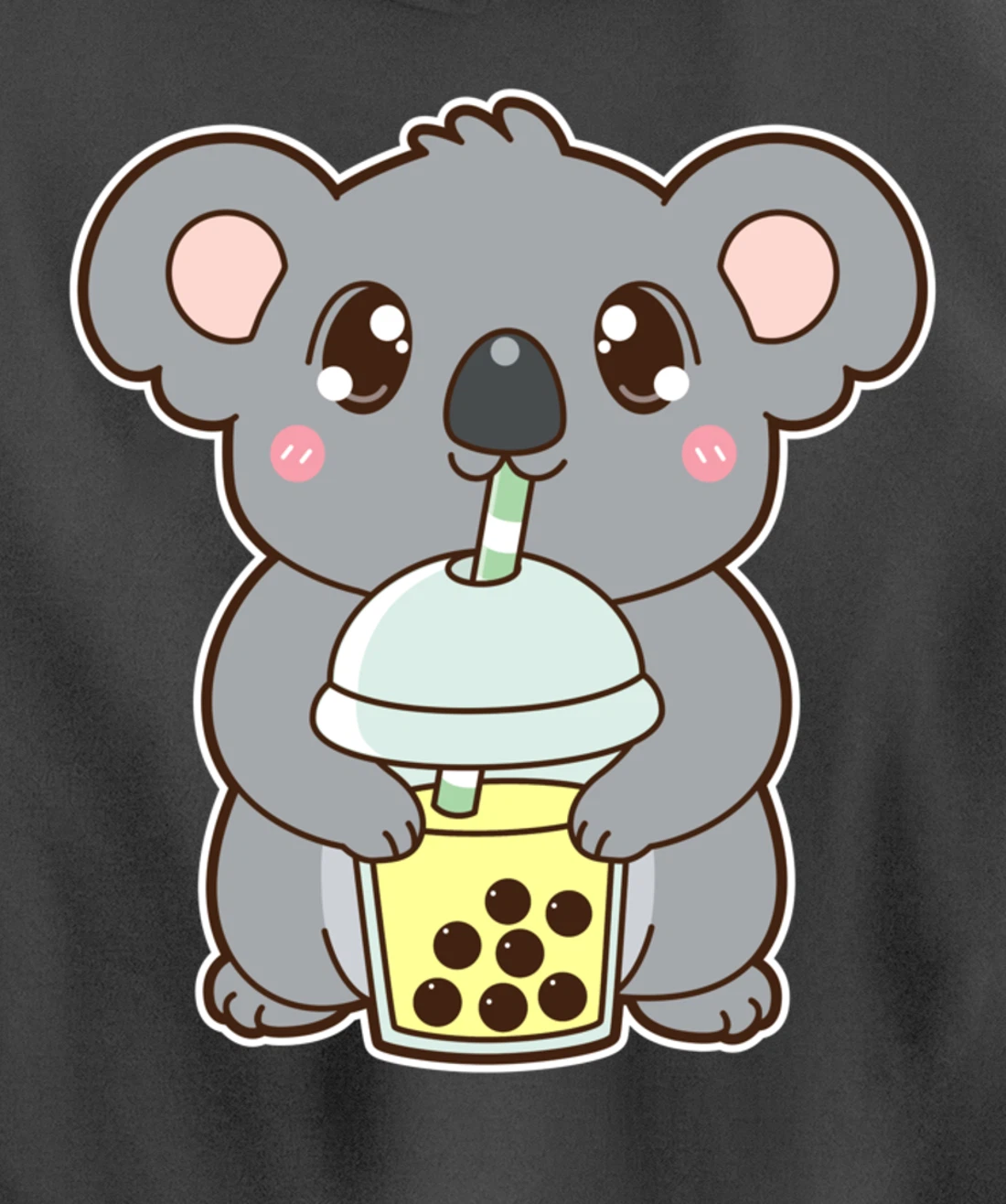 Kawaii Cute Boba Koala Bear Banana Bubble Pearl Milk Tea Pullover Hoodie