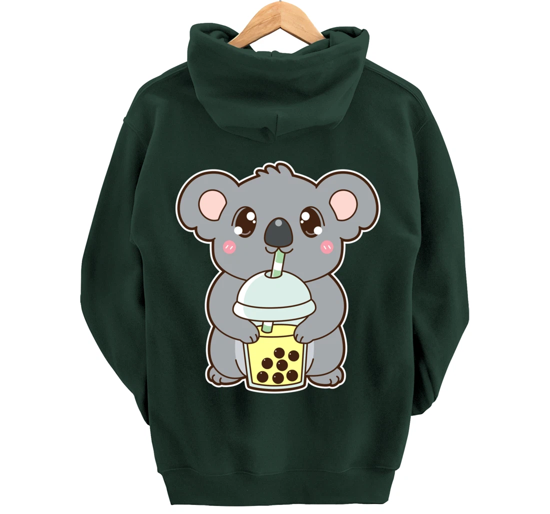 Kawaii Cute Boba Koala Bear Banana Bubble Pearl Milk Tea Pullover Hoodie