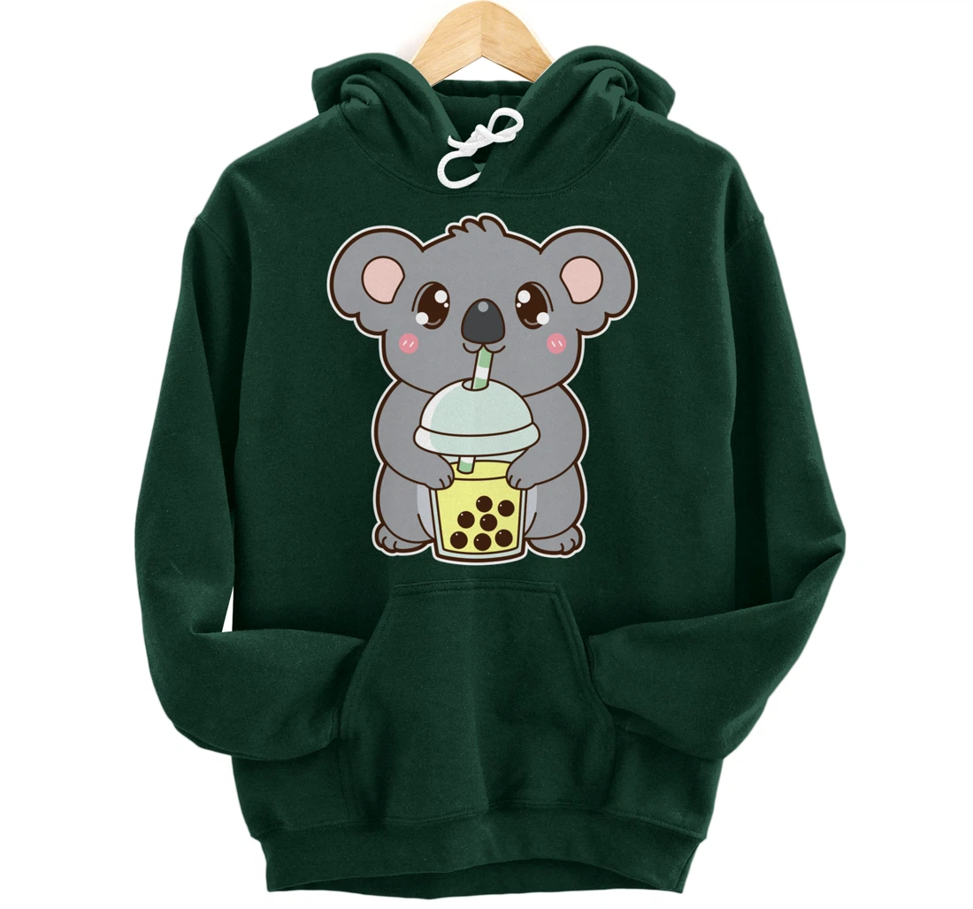 Kawaii Cute Boba Koala Bear Banana Bubble Pearl Milk Tea Pullover Hoodie