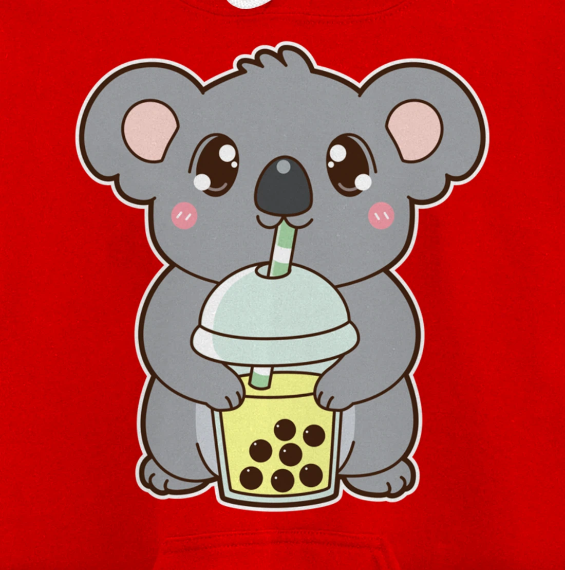 Kawaii Cute Boba Koala Bear Banana Bubble Pearl Milk Tea Pullover Hoodie