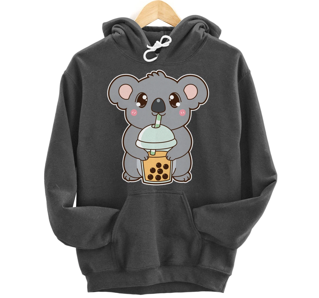 Kawaii Cute Boba Koala Bear Mango Bubble Pearl Milk Tea Pullover Hoodie
